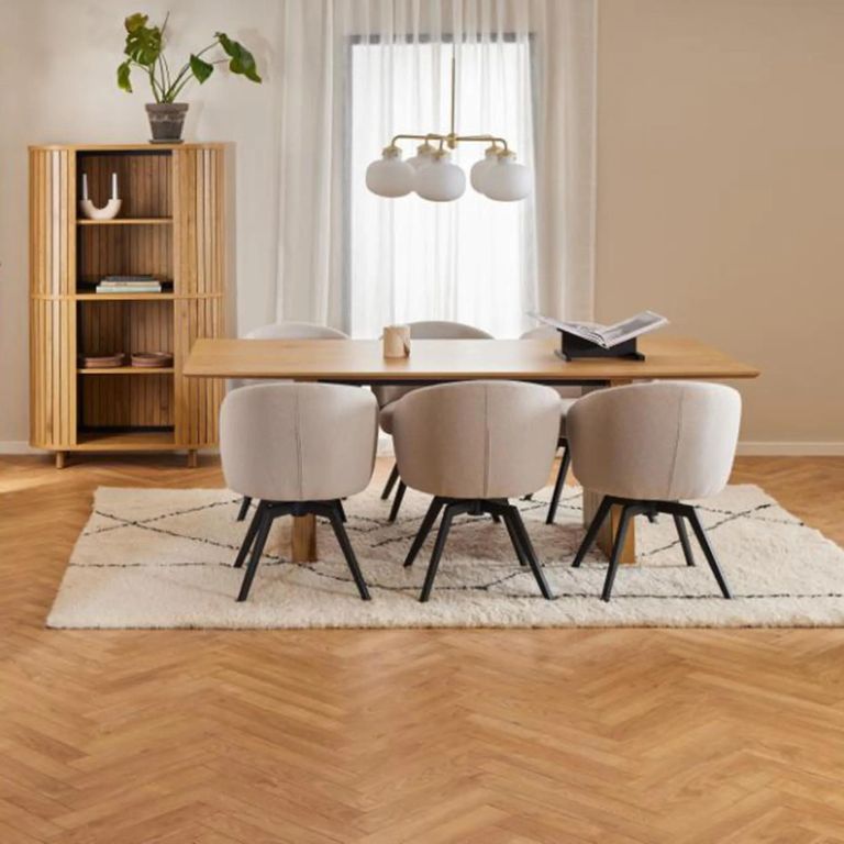 Colima Round Dining Table - 8 Seater - 210cm - Fluted Oak