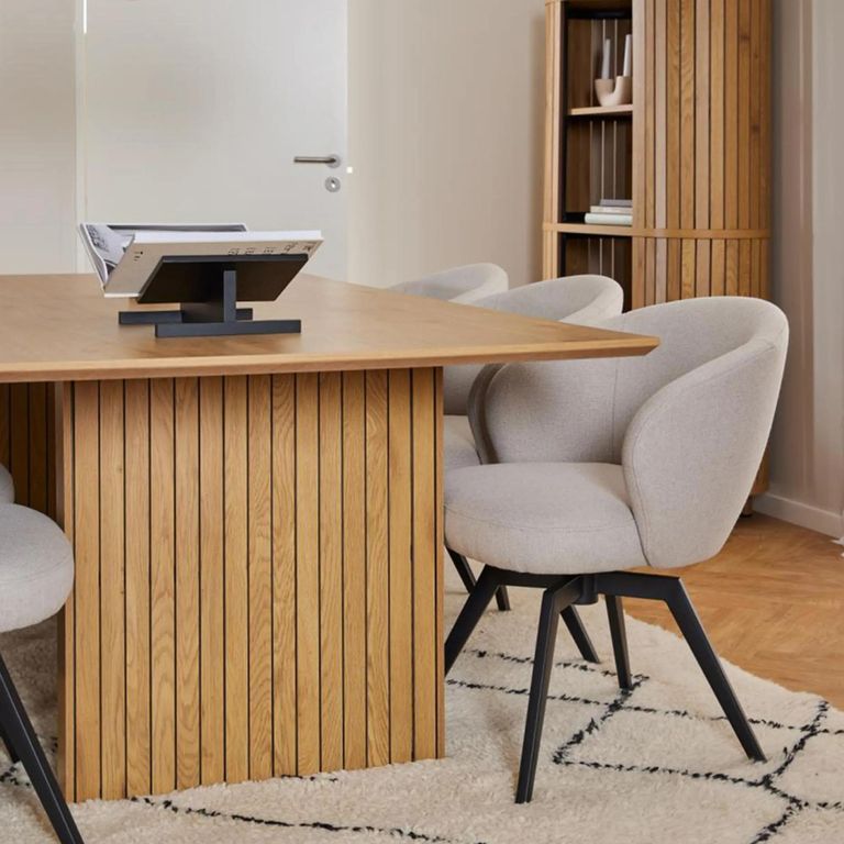 Colima Round Dining Table - 8 Seater - 210cm - Fluted Oak