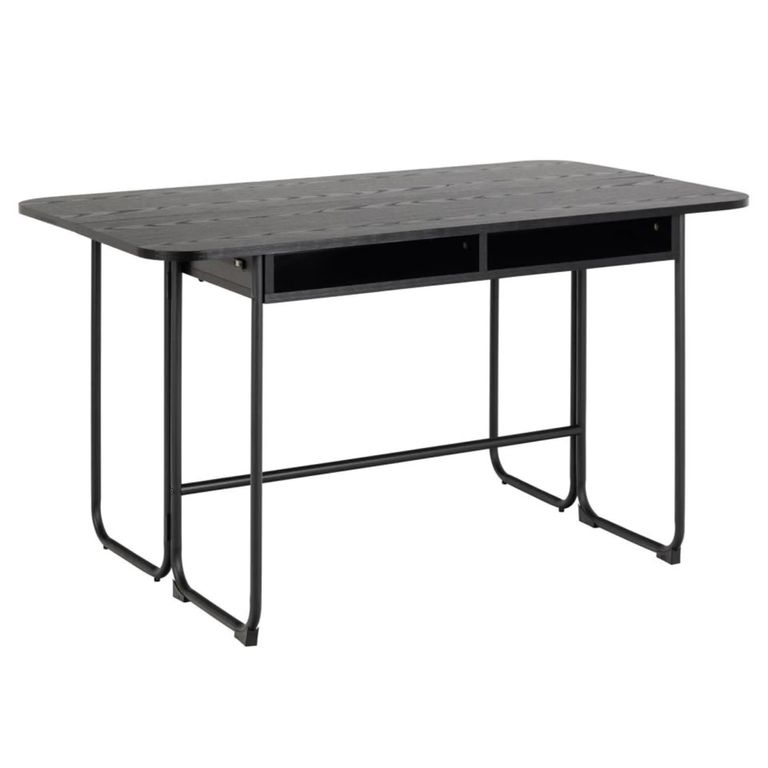 Darlington Foldable Dining Table - 4 Seater - 140cm - Black Melamine
