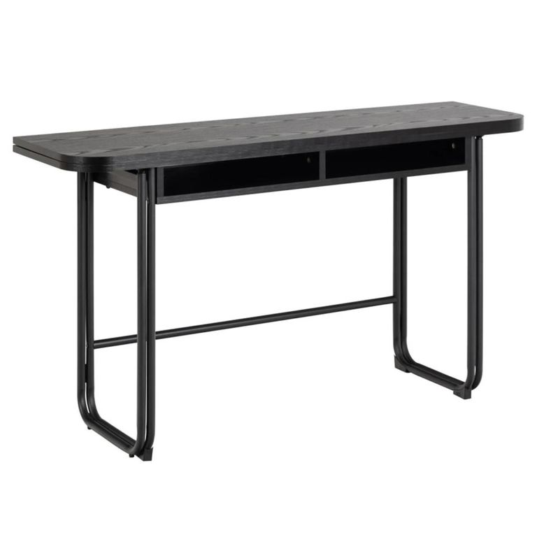 Darlington Foldable Dining Table - 4 Seater - 140cm - Black Melamine