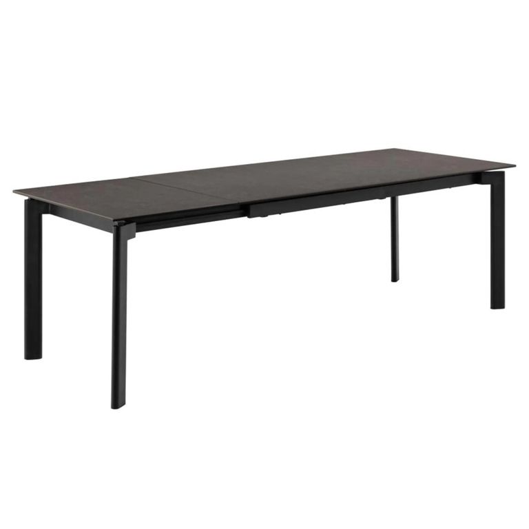 Palermo Extending Dining Table - 6-10 Seater - 180cm-240cm - Black Ceramic