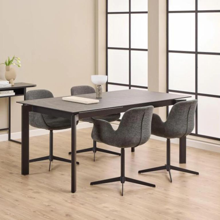 Palermo Extending Dining Table - 6-10 Seater - 180cm-240cm - Black Ceramic