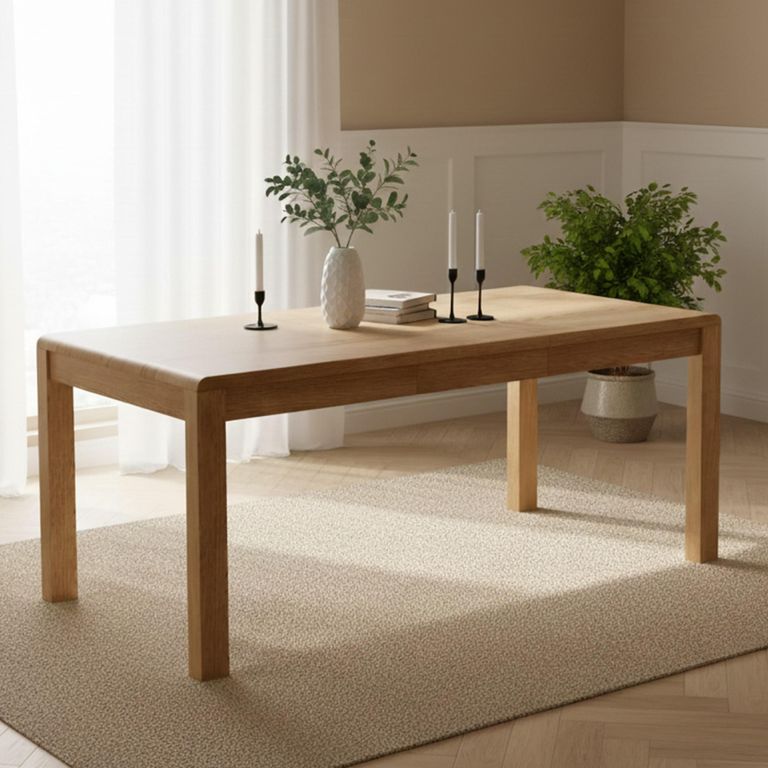 Thurlestone Curved Oak - Extending Dining Table - 6-8 Seater - 150cm-200cm
