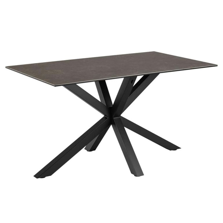 Heaven Round Dining Table - 4 Seater - 135cm - Black Ceramic - with Star Legs