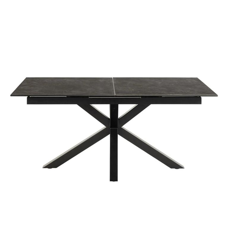Heaven Extending Dining Table - 6-8 Seater - 168cm-210cm - Black Ceramic - with Star Legs