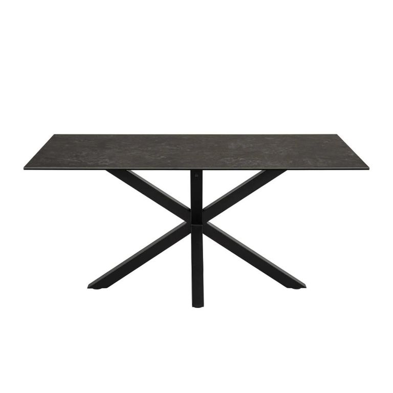 Heaven Round Dining Table - 6 Seater - 160cm - Black Ceramic - with Star Legs