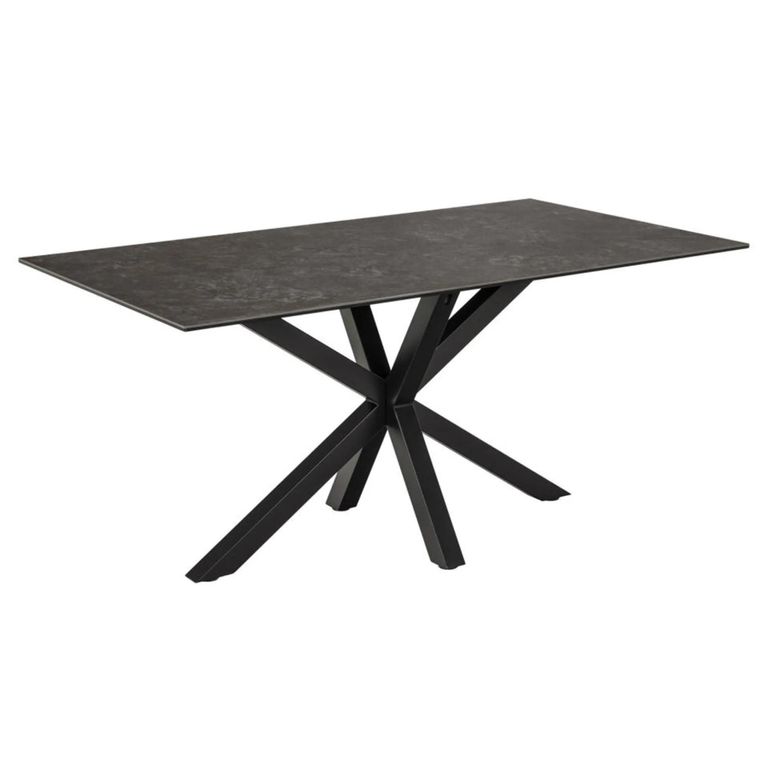 Heaven Round Dining Table - 6 Seater - 160cm - Black Ceramic - with Star Legs