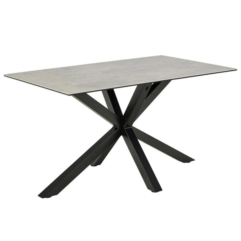 Heaven Round Dining Table - 4 Seater - 135cm - Grey Ceramic - with Star Legs