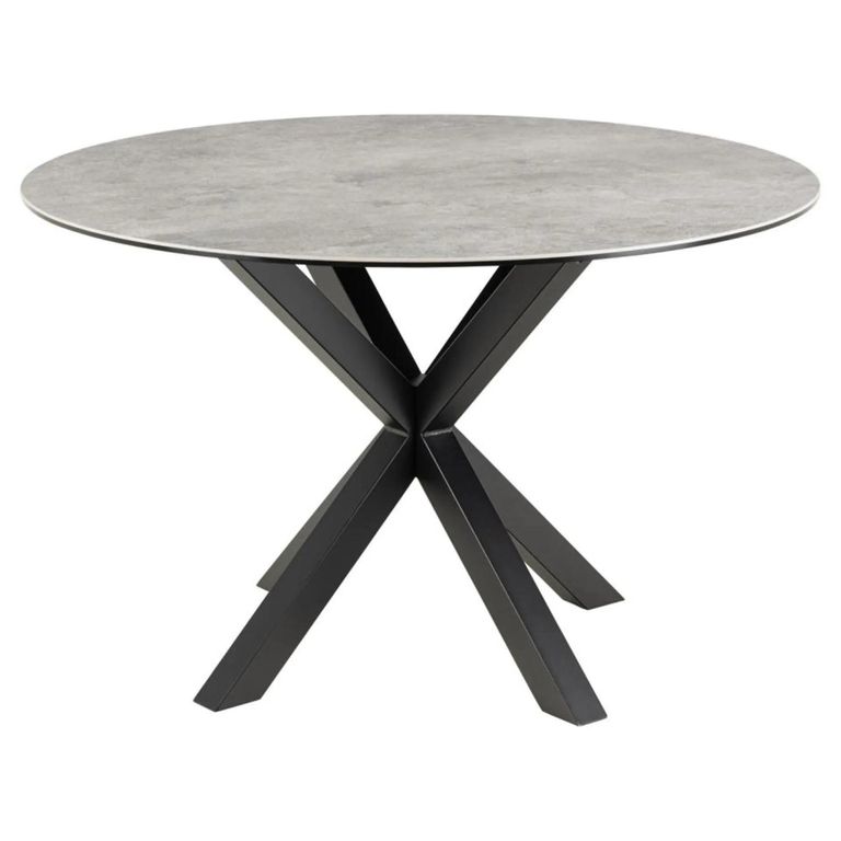 Heaven Round Dining Table - 4 Seater - 119cm - Grey Ceramic - with Star Legs