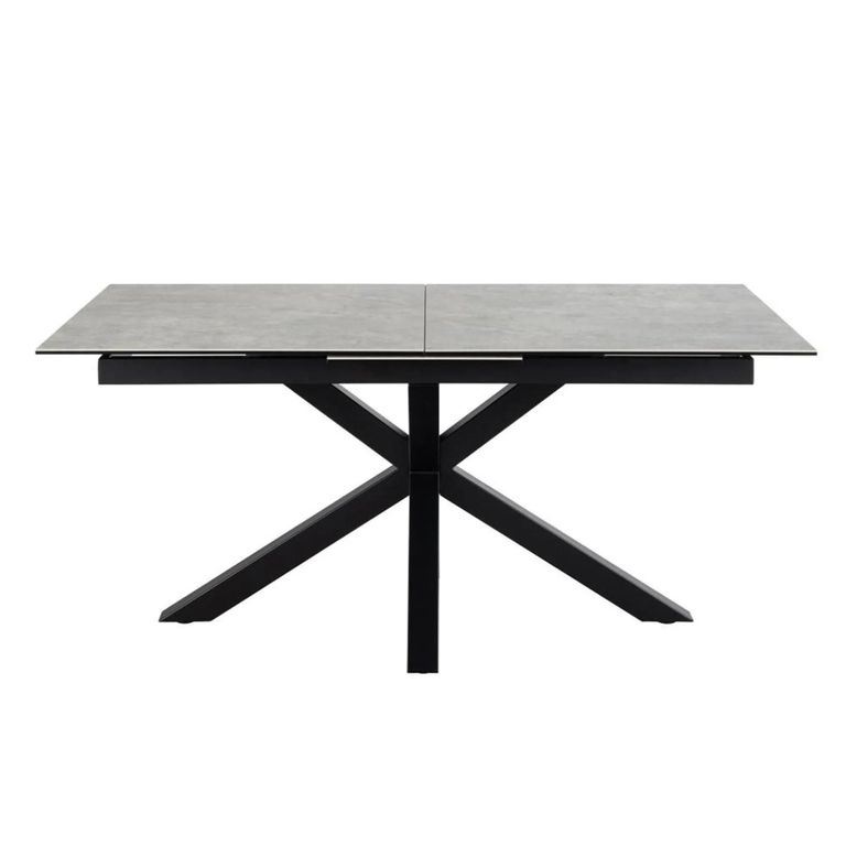 Heaven Extending Dining Table - 6-8 Seater - 168cm-210cm - Grey Ceramic - with Star Legs