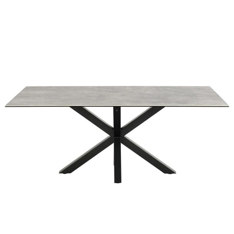 Heaven Round Dining Table - 8 Seater - 200cm - Grey Ceramic - with Star Legs