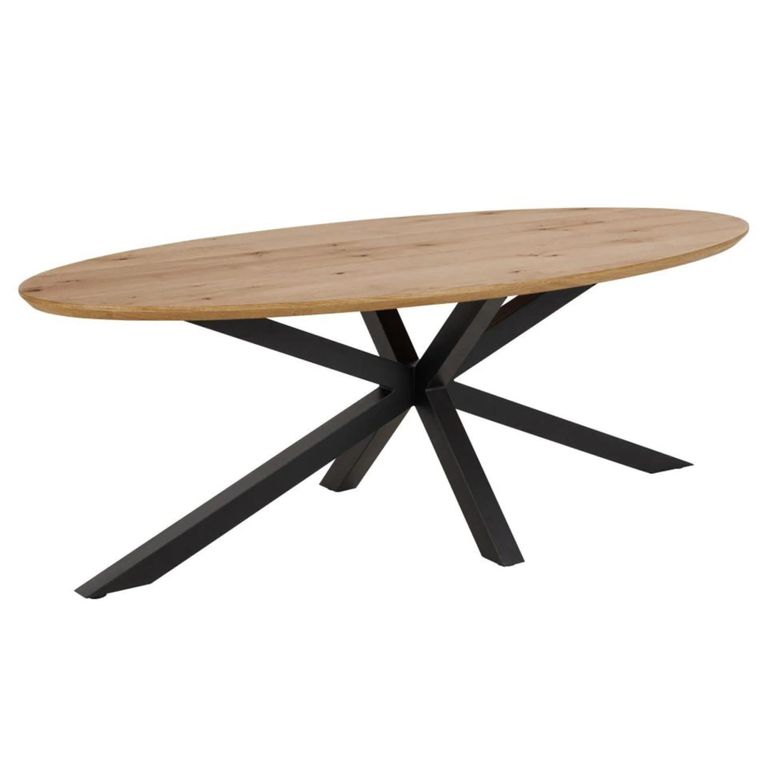 Heaven Oval Dining Table - 8 Seater - 220cm - Oak - with Star Legs