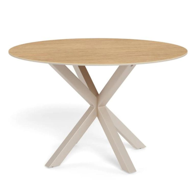 Heaven Round Dining Table - 4 Seater - 119cm - Oak and Glass - with Star Legs