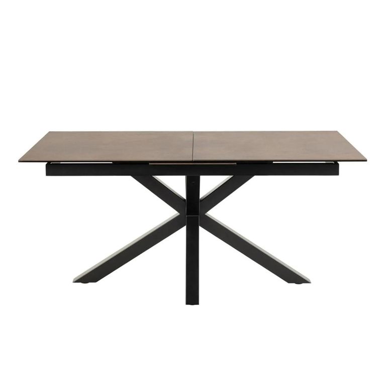 Heaven Extending Dining Table - 6-8 Seater - 168cm-210cm - Rusty Brown Ceramic - with Star Legs