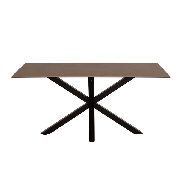 Heaven Round Dining Table - 6 Seater - 160cm - Rusty Brown Ceramic - with Star Legs