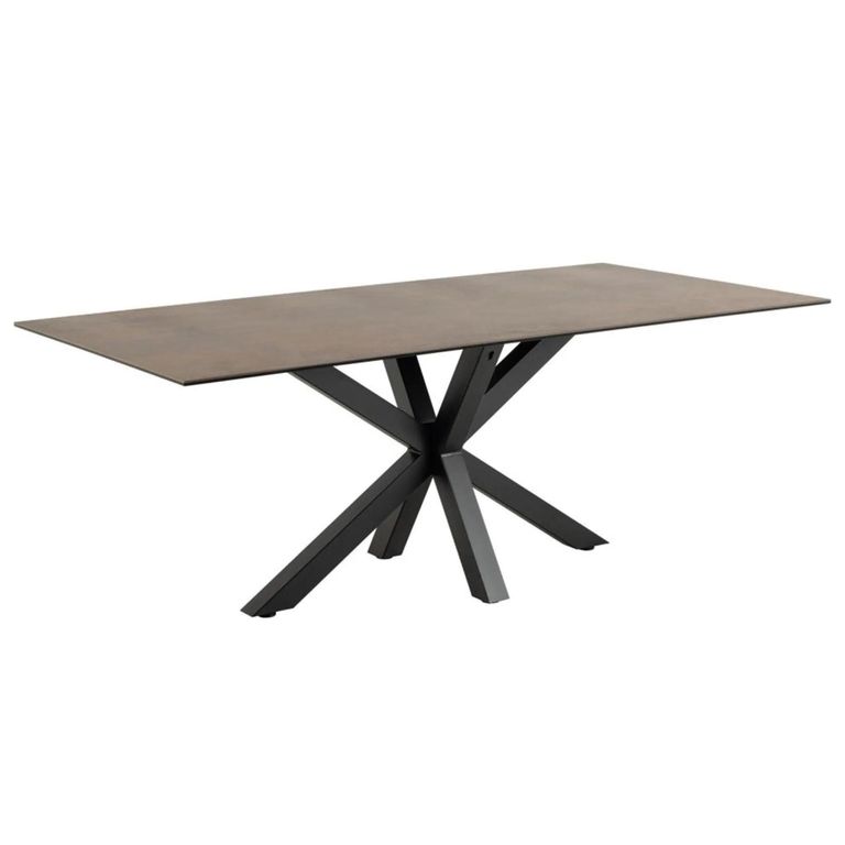 Heaven Round Dining Table - 8 Seater - 200cm - Rusty Brown Ceramic - with Star Legs