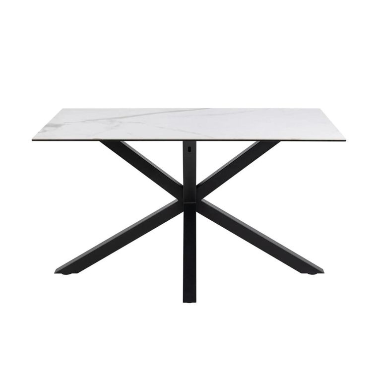 Heaven Round Dining Table - 4 Seater - 135cm - White Ceramic - with Star Legs