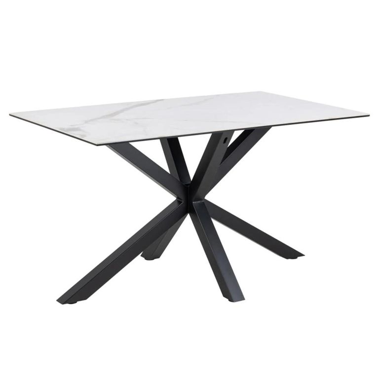 Heaven Round Dining Table - 4 Seater - 135cm - White Ceramic - with Star Legs