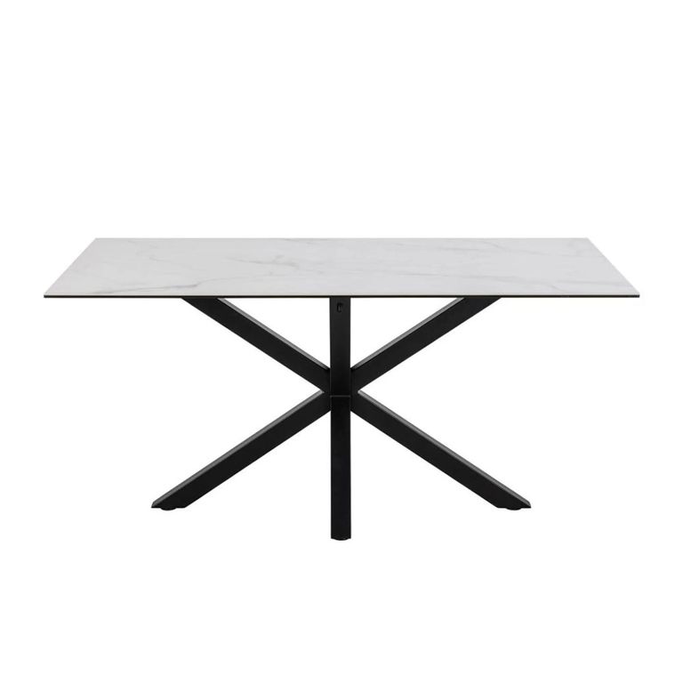 Heaven Round Dining Table - 6 Seater - 160cm - White Ceramic - with Star Legs