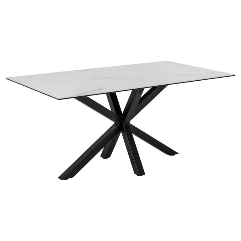 Heaven Round Dining Table - 6 Seater - 160cm - White Ceramic - with Star Legs