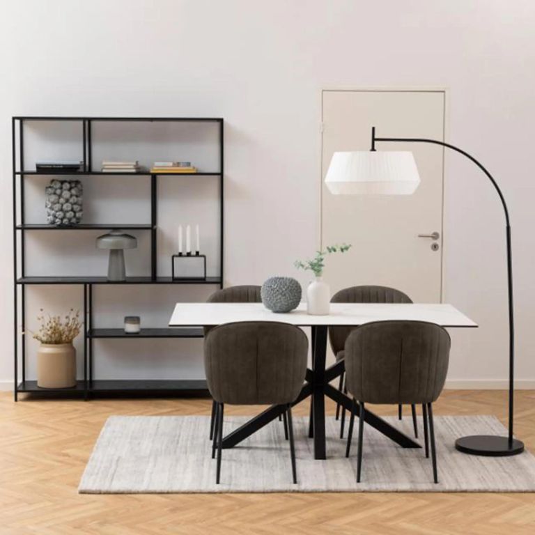 Heaven Round Dining Table - 6 Seater - 160cm - White Ceramic - with Star Legs