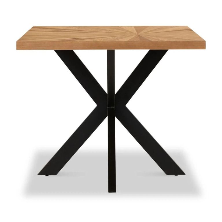 Viento Oak - Sunburst Dining Table - 6 Seater - 150cm - with Black Spider Legs