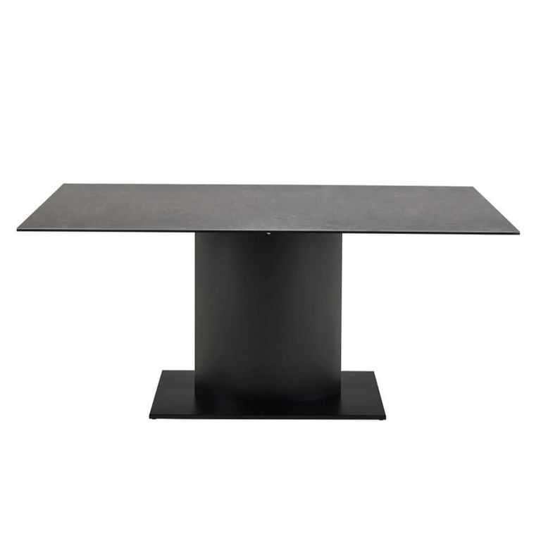 Marbella Dining Table - 8 Seater - Pedestal - 200cm - Black Ceramic