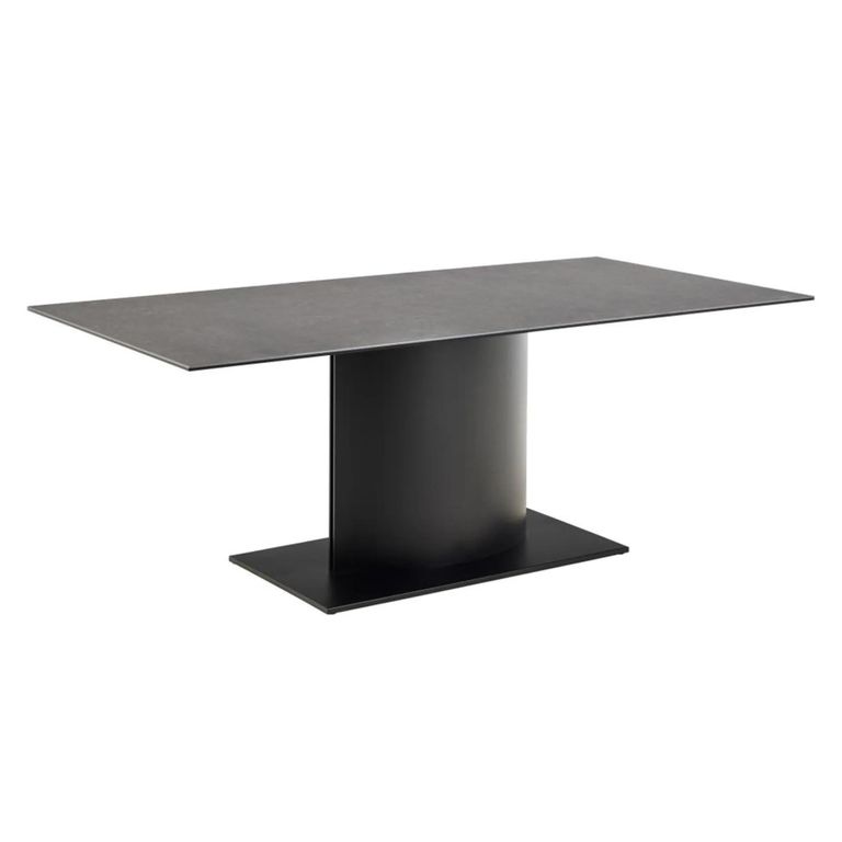 Marbella Dining Table - 8 Seater - Pedestal - 200cm - Black Ceramic