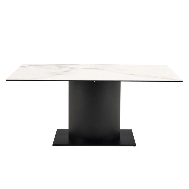 Marbella Dining Table - 8 Seater - Pedestal - 200cm - White Ceramic