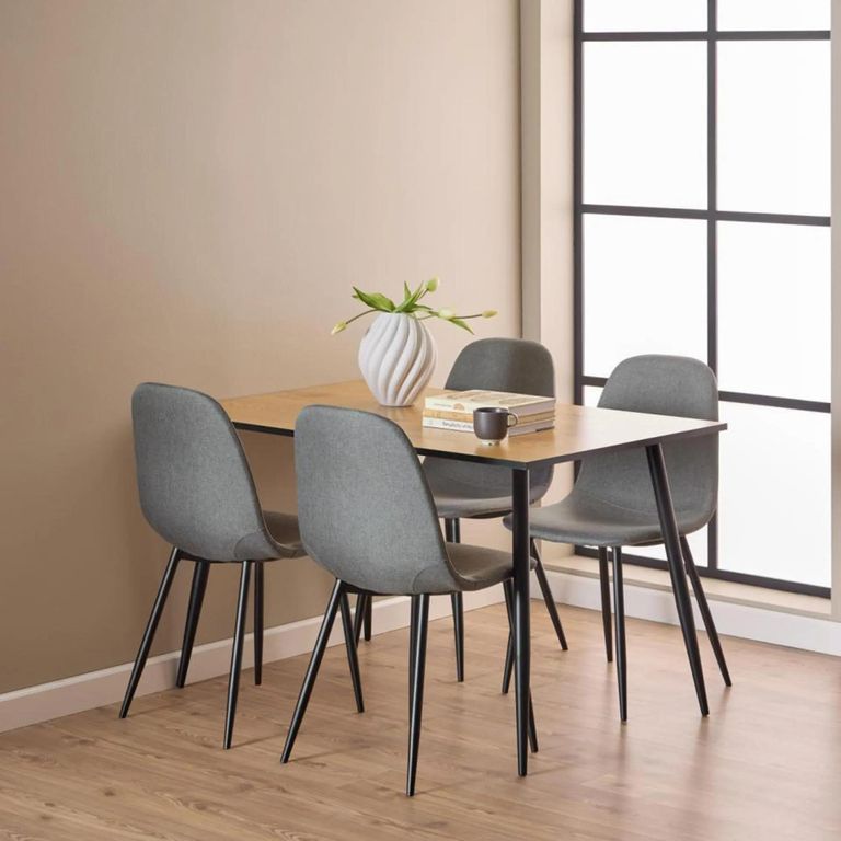 Wilma Dining Table - 4 Seater - 120cm - Oak and Black