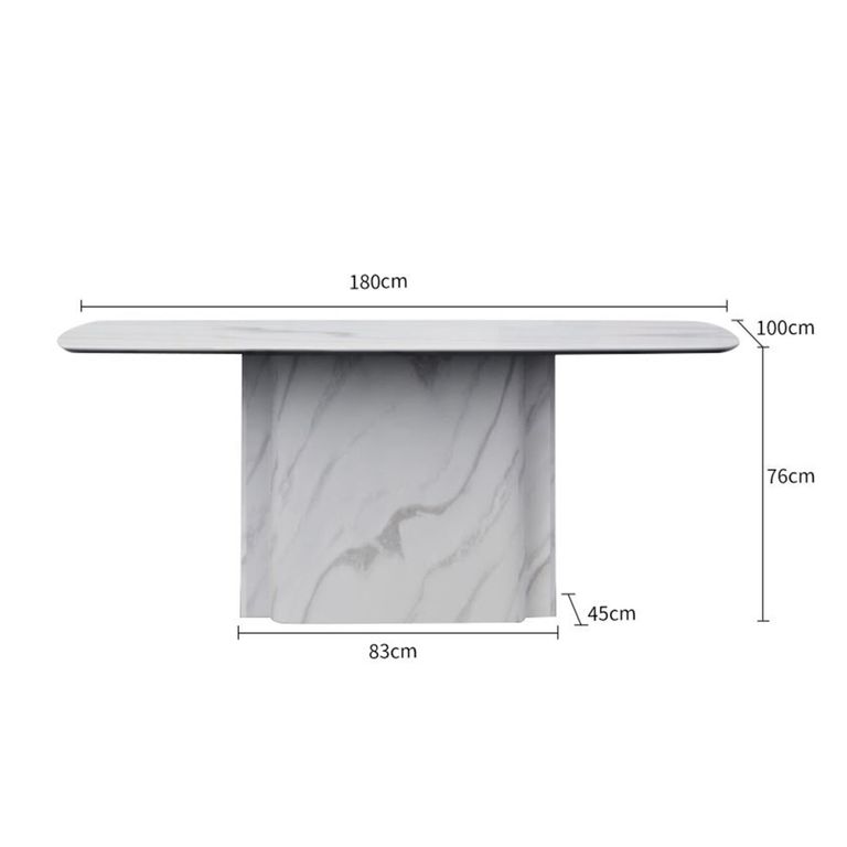 Antonio 6 Seater White Marble Dining Table - Sizes Available