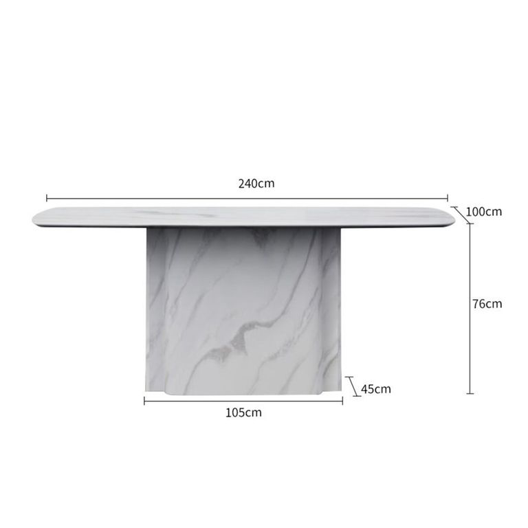 Antonio 6 Seater White Marble Dining Table - Sizes Available