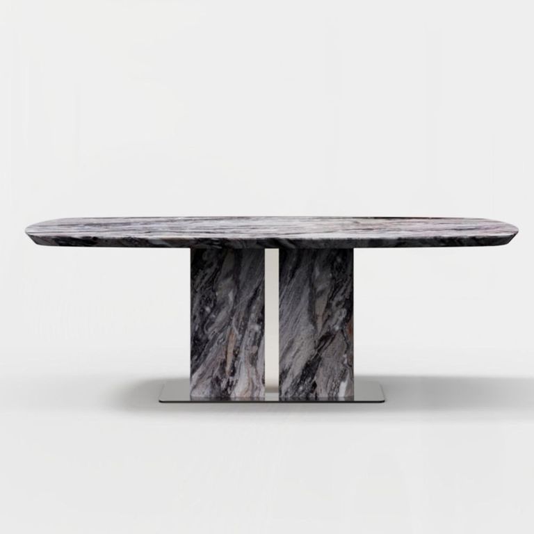 Saronno 6 Seater Grey Marble Dining Table - Sizes Available