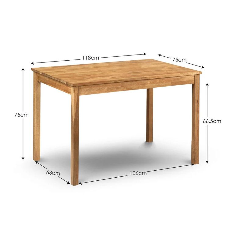 Coxmoor Dining Table - 118cm - 4 Seater - Oak