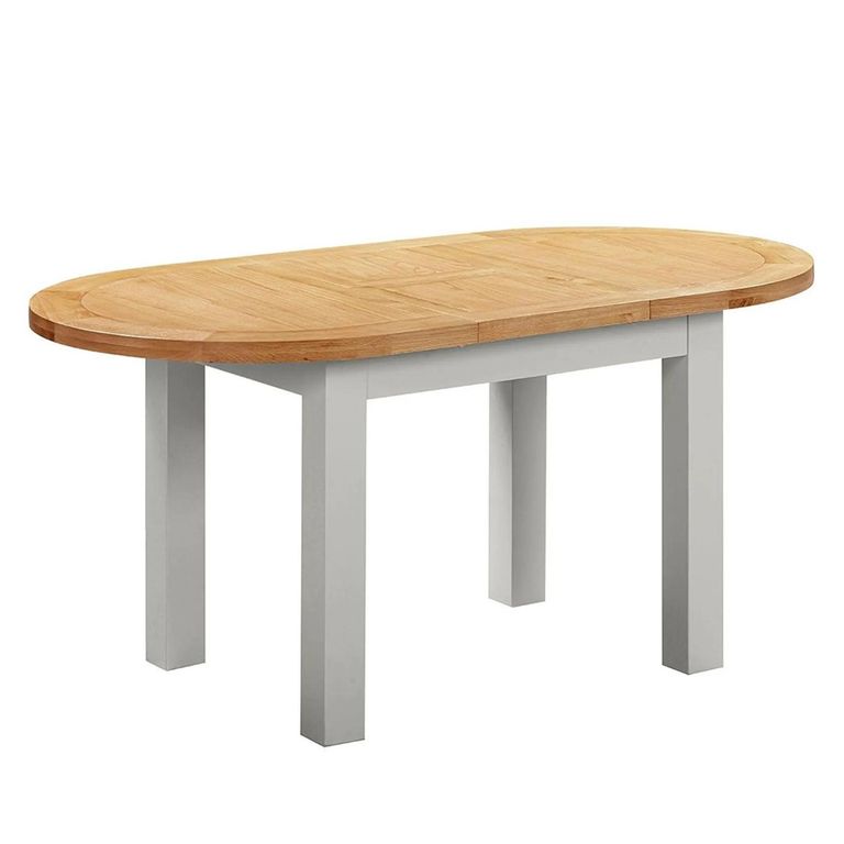 Lundy Oval Extending Dining Table - 4-6 Seater - 130cm-170cm - Grey Painted