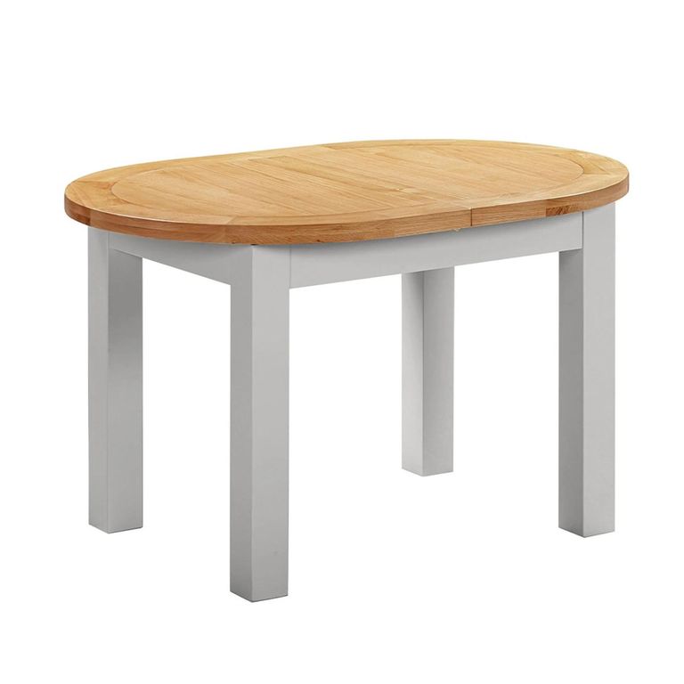 Lundy Oval Extending Dining Table - 4-6 Seater - 130cm-170cm - Grey Painted