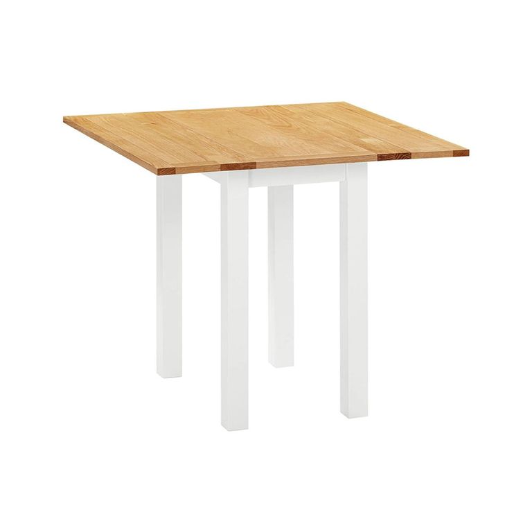 Lundy Square Drop Leaf Dining Table - 2 Seater - 30cm-90cm - White Painted