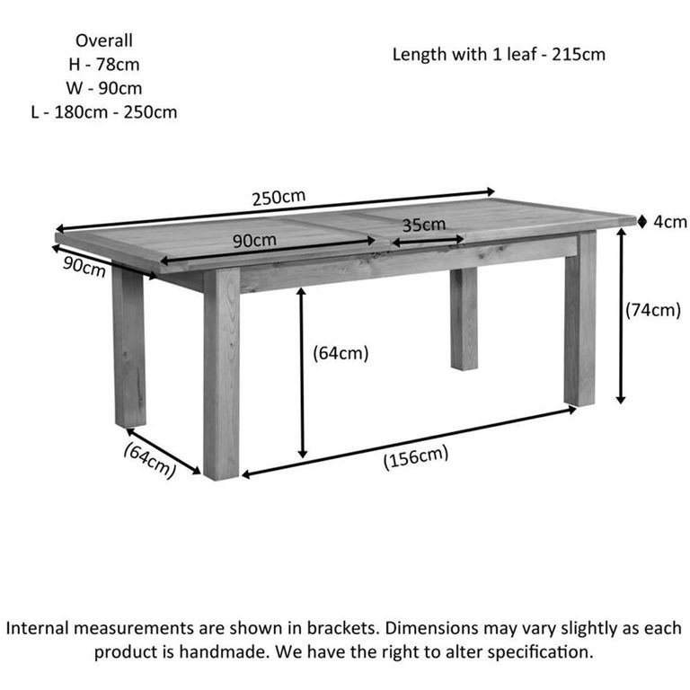 Original Extending Dining Table - 6-8 Seater - 180cm-250cm - Rustic Oak