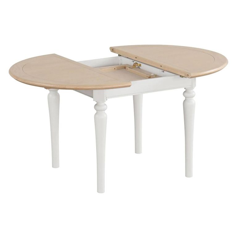 Cromwell Round Extending Dining Table - 4-6 Seater - 110cm-150cm - Grey Painted