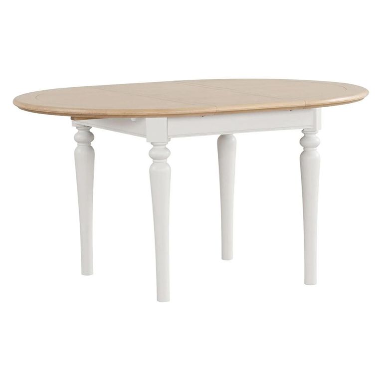 Cromwell Round Extending Dining Table - 4-6 Seater - 110cm-150cm - Grey Painted