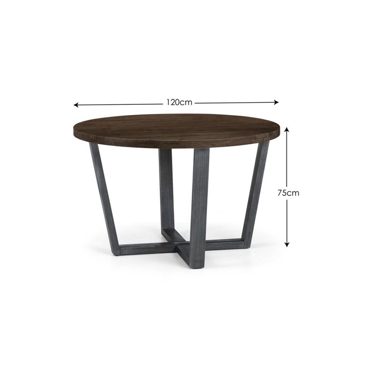 Brooklyn Dining Table - 4 Seater - 120cm - Round - Dark Oak