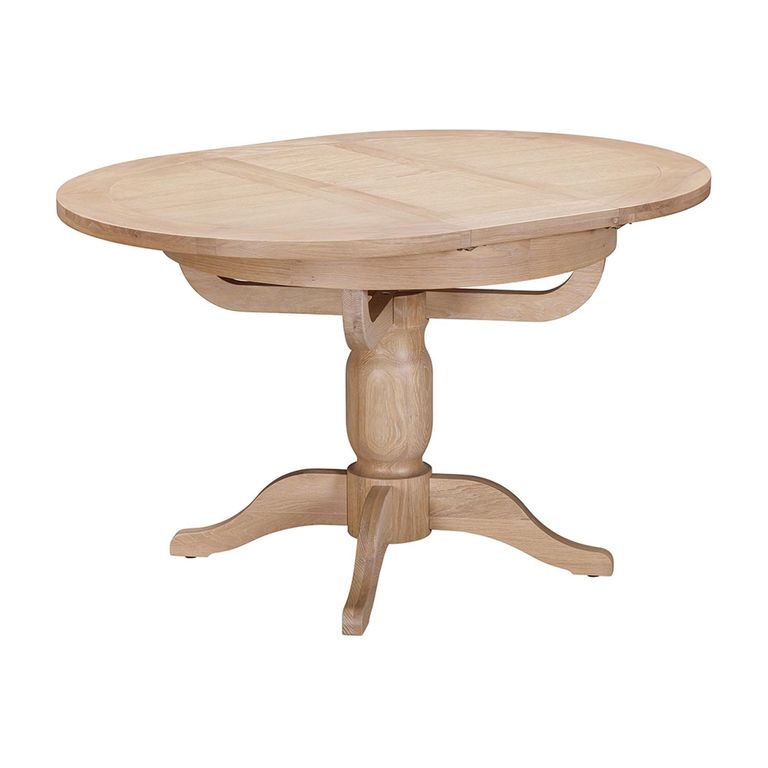 Wilmont Round Extending Dining Table - 2-4 Seater - Pedestal Base - 100cm-135cm - Oak