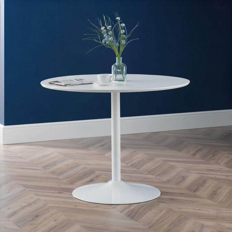 Blanco Dining Table - 2 Seater - 100cm - Round - White