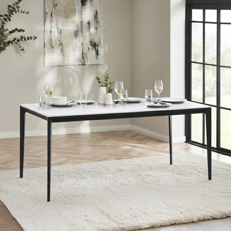 Miami Dining Table - 4 Seater - 120cm - White Ceramic
