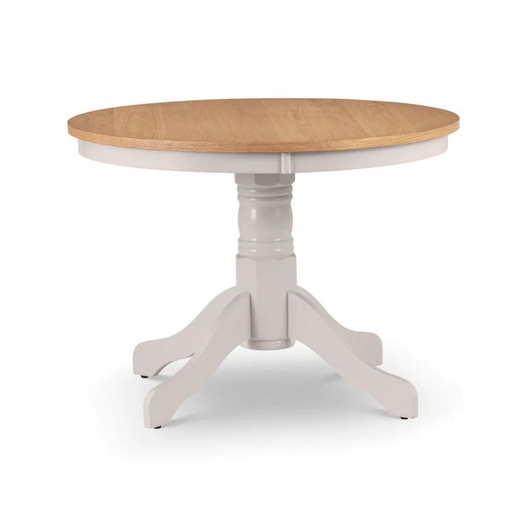 Davenport Dining Table - 2 Seater - 106cm - Round - Pedestal - Grey and Oak