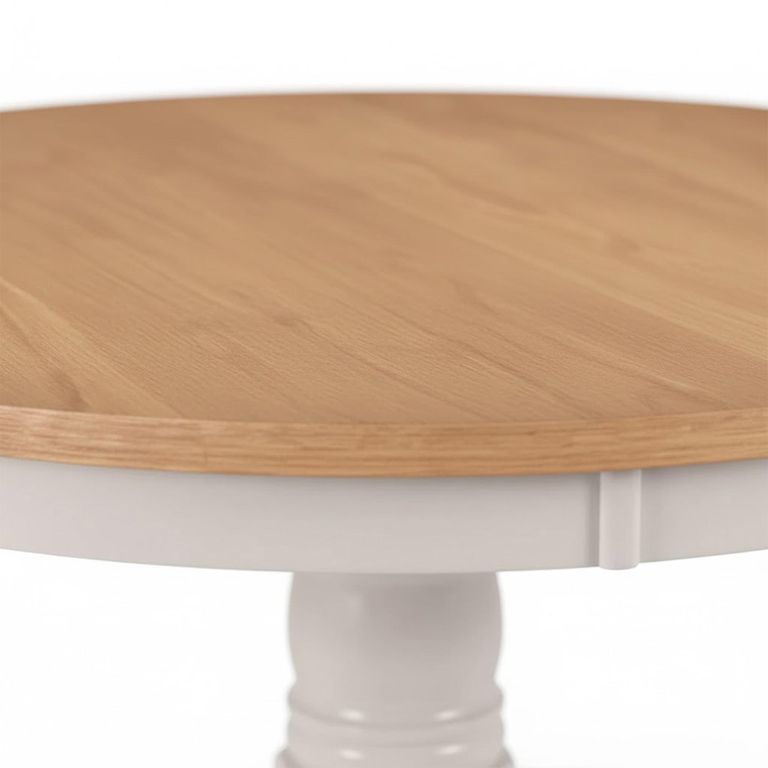 Davenport Dining Table - 2 Seater - 106cm - Round - Pedestal - Grey and Oak