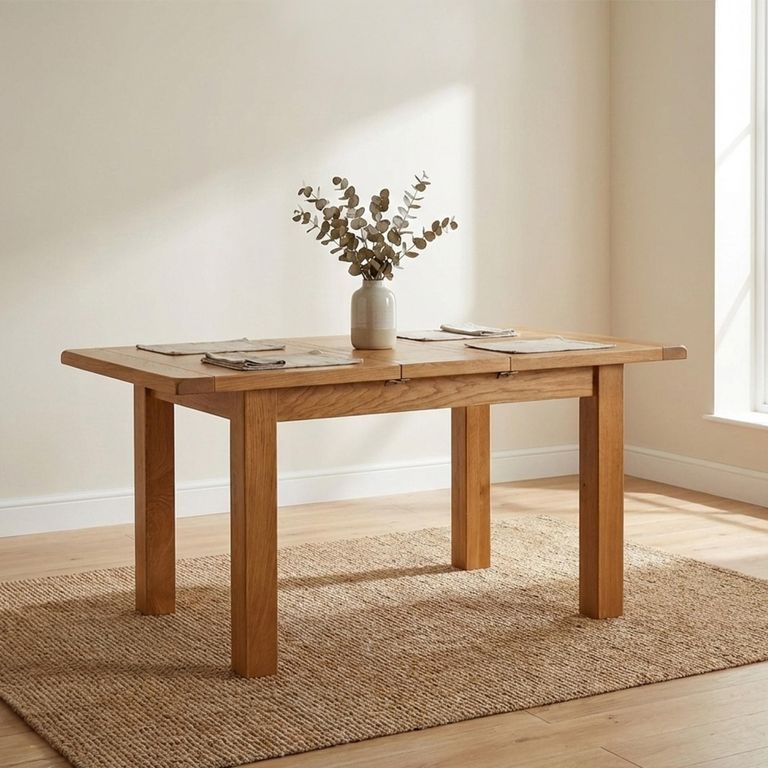 Somer Extending Dining Table - 1 Leaf - 4 Seater - 120cm-153cm - Oak