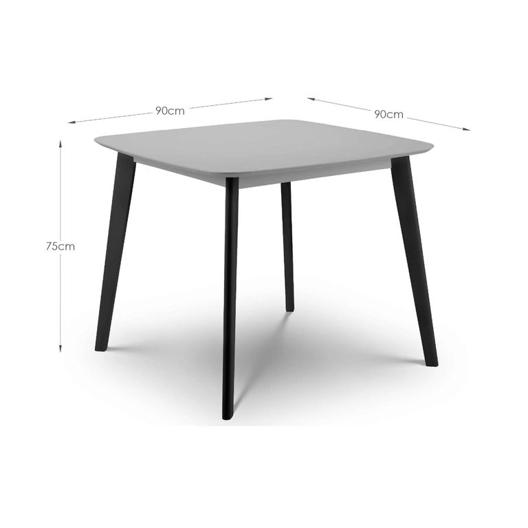 Casa Dining Table - 90cm - 2 Seater - Square - Grey
