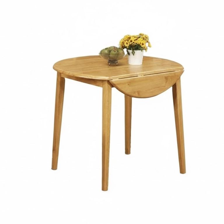 Hanover Round Drop Leaf Dining Table - 2 Seater - 61cm-91cm - Light Oak