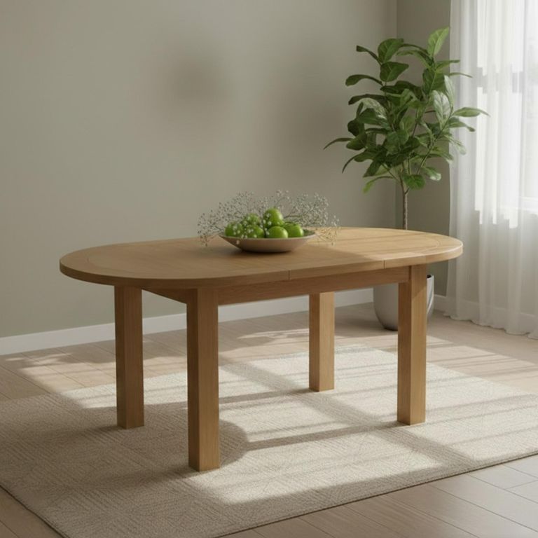 Appleby Oval Extending Dining Table - 4-6 Seater - 130cm-170cm - Oak